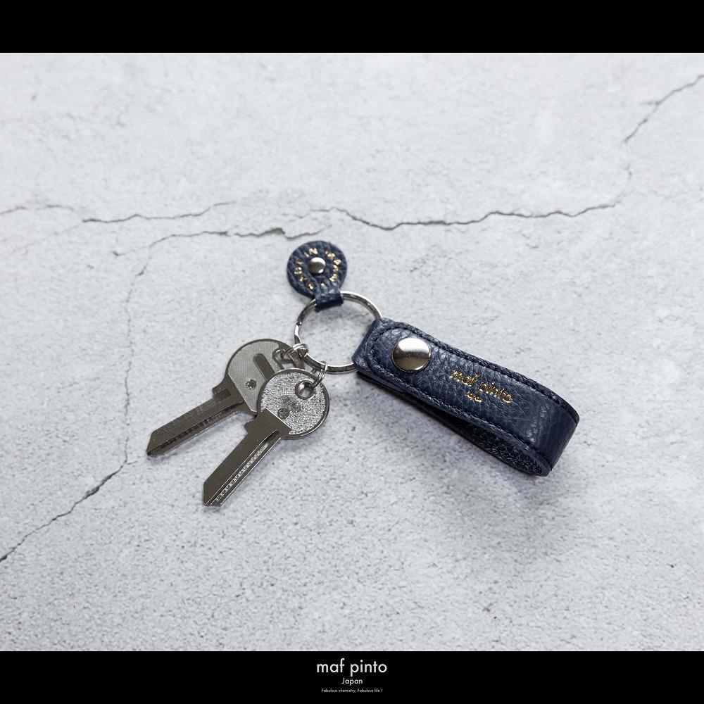 maf pinto (マフ ピント)ストラップ キーリング キーホルダー キーケース ネイビー ADRIA LINE レザー 本革 日本製