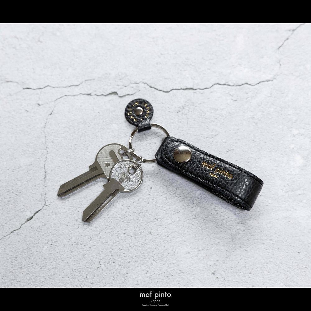 maf pinto (マフ ピント)ストラップ キーリング キーホルダー キーケース ブラック ADRIA LINE レザー 本革 日本製