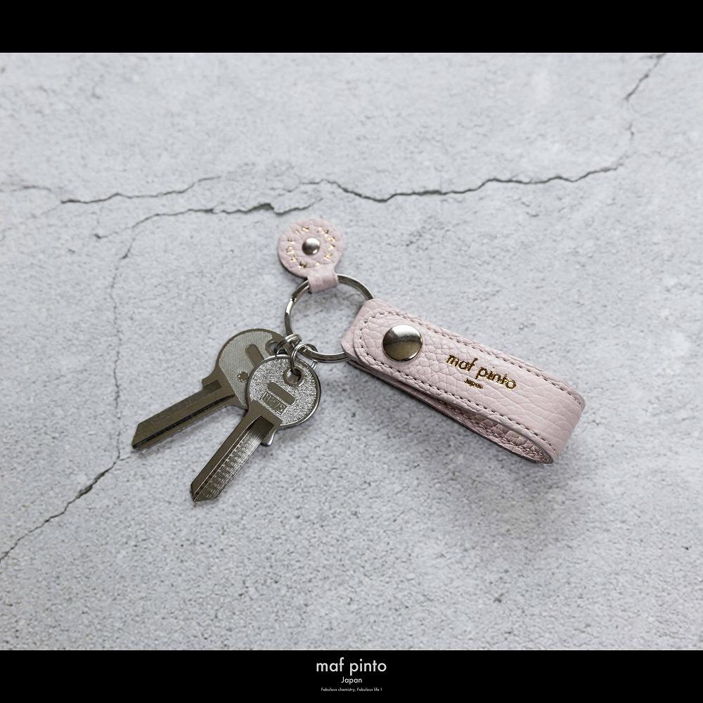 maf pinto (マフ ピント)ストラップ キーリング キーホルダー キーケース ライトピンク ADRIA LINE レザー 本革 日本製