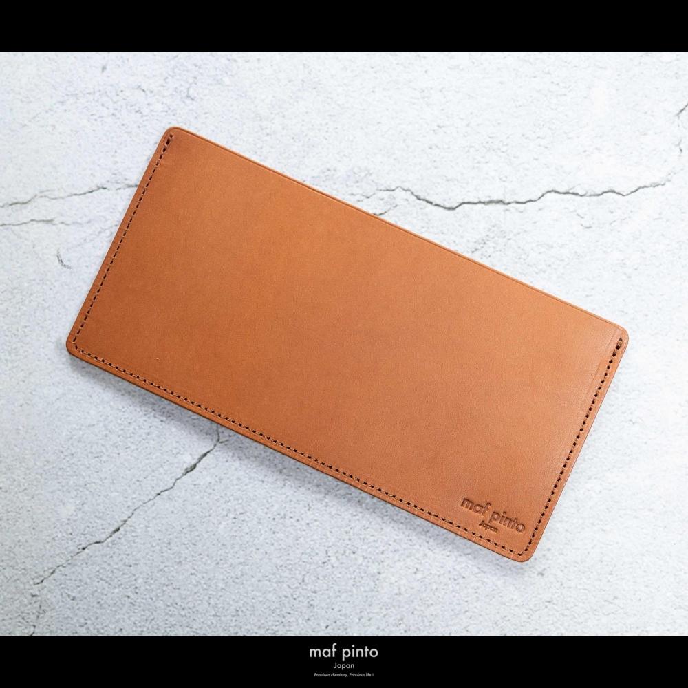 maf pinto (マフ ピント) お札入れ 長財布 ライトブラウン(同色ステッチ) 薄い レシート収納 レザー 本革 日本製