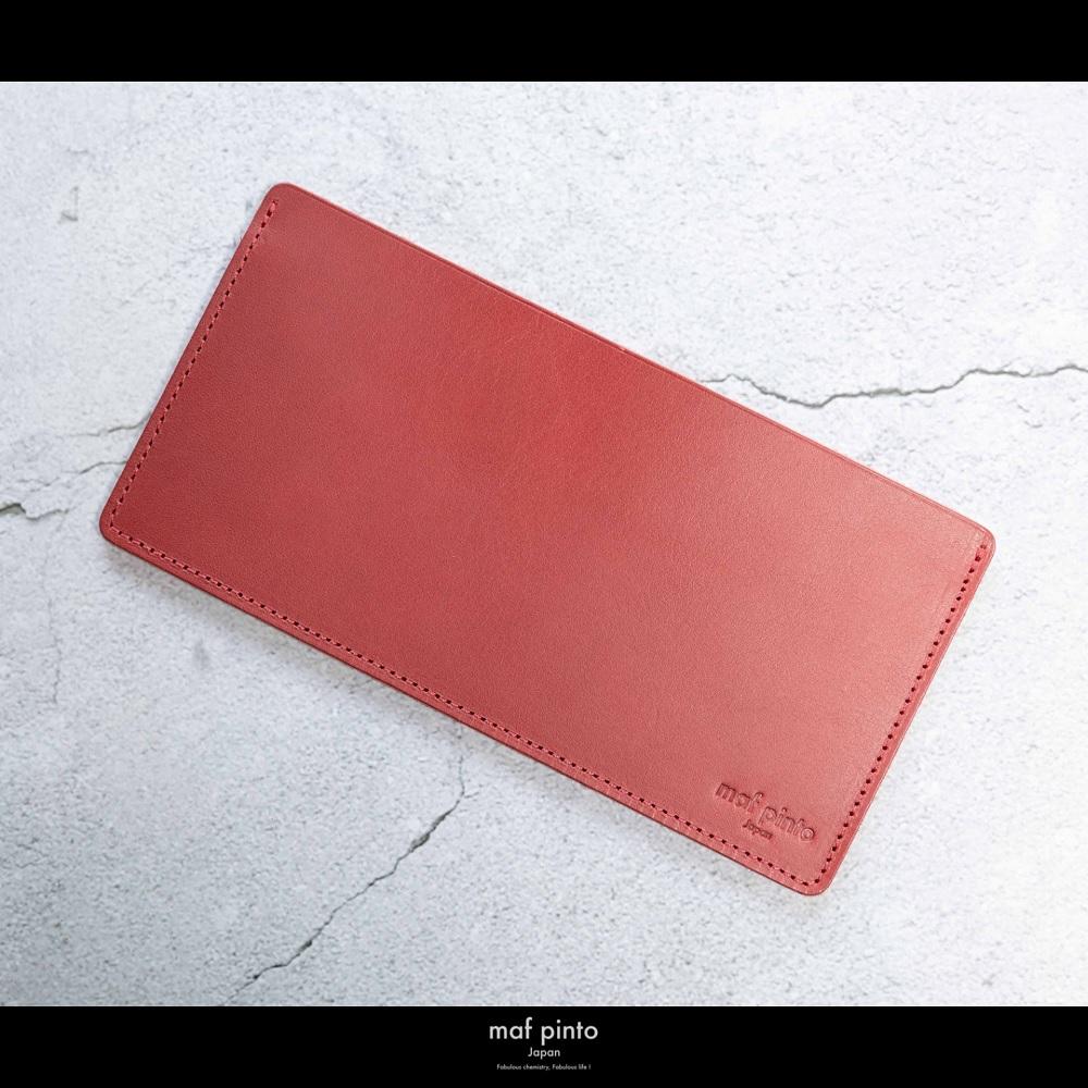 maf pinto (マフ ピント) お札入れ 長財布 レッド 薄い レシート収納 レザー 本革 日本製