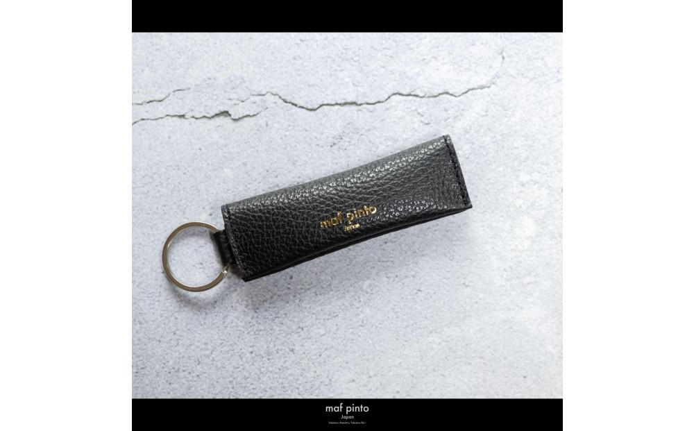 maf pinto (マフ ピント) キーリング キーホルダー 小銭入れ付き ミニ財布 ブラック ADRIA LINE レザー 本革 日本製