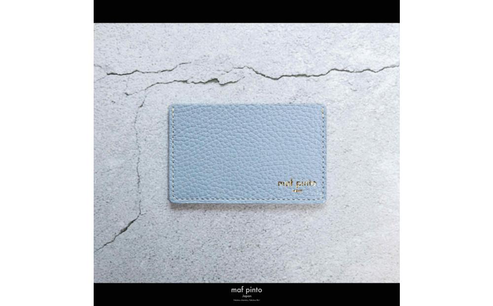 maf pinto (マフ ピント) カードケース 1枚 免許証 マイナンバーカード 薄型 スリム ライトブルー ADRIA LINE レザー 本革 日本製