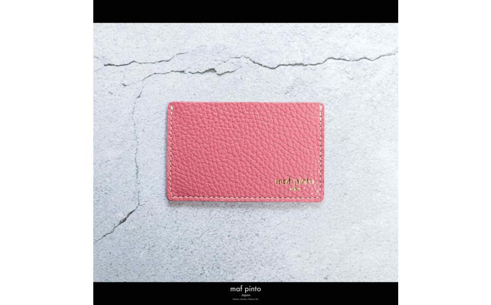 maf pinto (マフ ピント) カードケース 1枚 免許証 マイナンバーカード 薄型 スリム ピンク ADRIA LINE レザー 本革 日本製