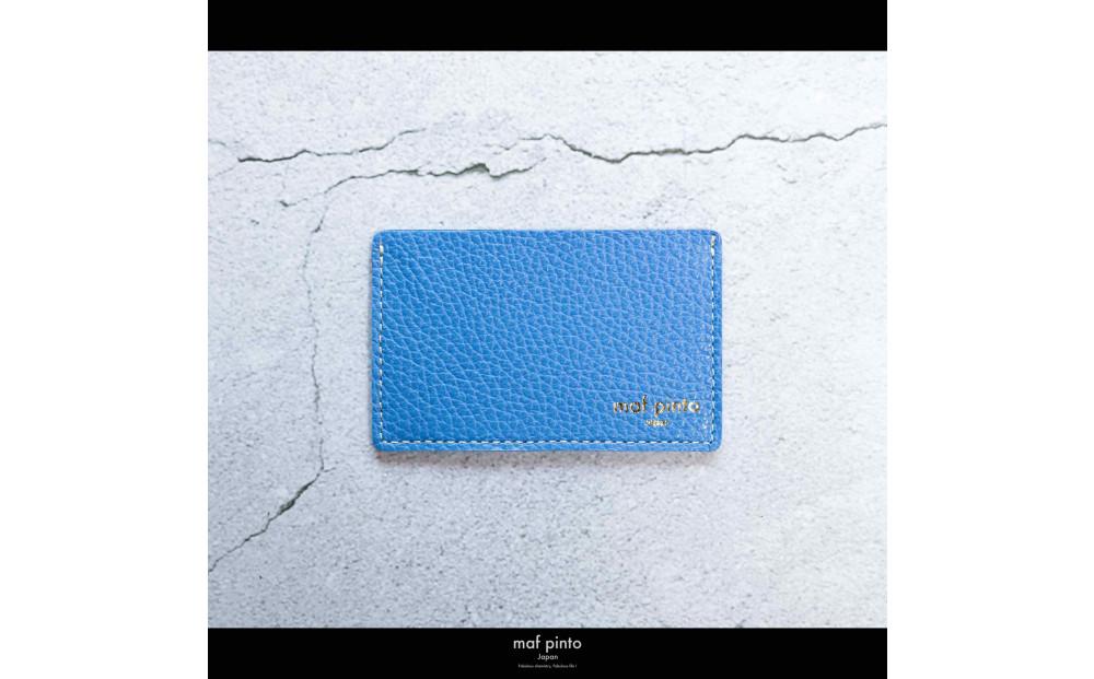 maf pinto (マフ ピント) カードケース 1枚 免許証 マイナンバーカード 薄型 スリム フレッシュブルー ADRIA LINE レザー 本革 日本製