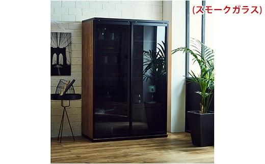 【開梱設置】引き戸キッチンボード 食器棚 ポエム 幅113.5 2枚扉（ミスト・クリア・スモークガラス） レディオーク レンジ台 家具