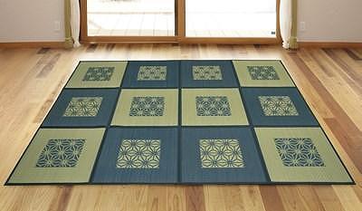 中敷きラグ DX麻の葉 ネイビー 200×266