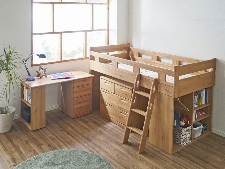 【開梱設置】長く使える”アルダー無垢材”国産組み換え式システムベッド【レジェンド】