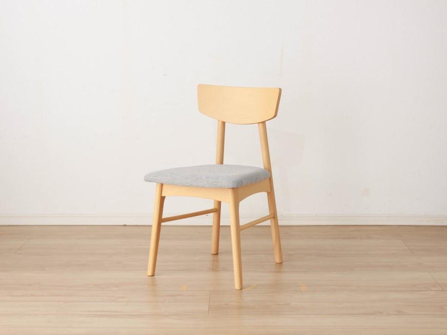 ダイニングチェア ハーフムーン 肘無 【ラバー・アッシュ無垢】＜カラー選択可＞