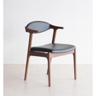 ダイニングチェア　フラット　ハーフアーム　ウォールナット無垢　大川市