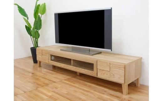 テレビ台 テレビボード 幅180 ホワイトオーク 無垢材 引き出し 収納 デッキ収納 TV台 ローボード 脚付き 大川家具 丸田木工 ボニー
