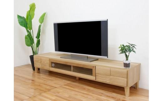 テレビ台 テレビボード 幅200 ホワイトオーク 無垢材 引き出し 収納 デッキ収納 TV台 ローボード 脚付き 大川家具 丸田木工 ボニー