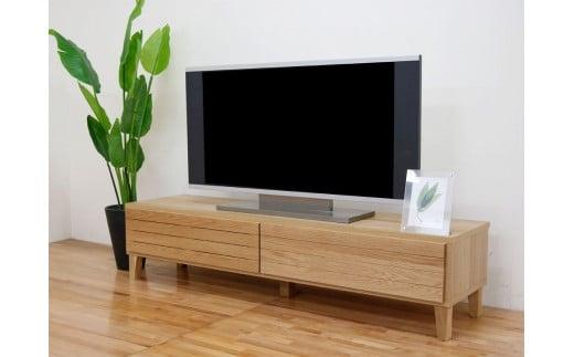 テレビ台 テレビボード 幅160 ホワイトオーク 無垢材 引き出し 収納 デッキ収納 TV台 ローボード 脚付き 大川家具 丸田木工 フェント