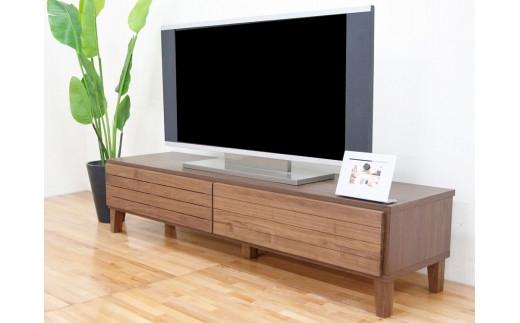 テレビ台 テレビボード 幅160 ウォールナット 無垢材 引き出し 収納 デッキ収納 TV台 ローボード 脚付き 大川家具 丸田木工 フェント