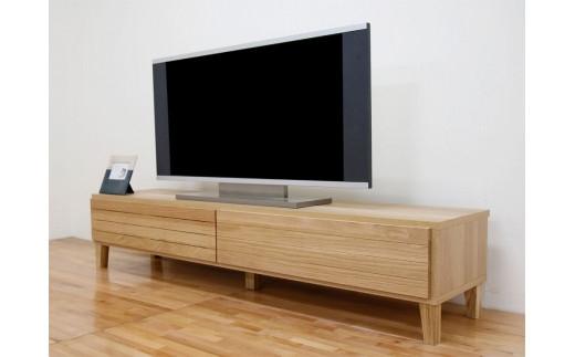 テレビ台 テレビボード 幅180 ホワイトオーク 無垢材 引き出し 収納 デッキ収納 TV台 ローボード 脚付き 大川家具 丸田木工 フェント