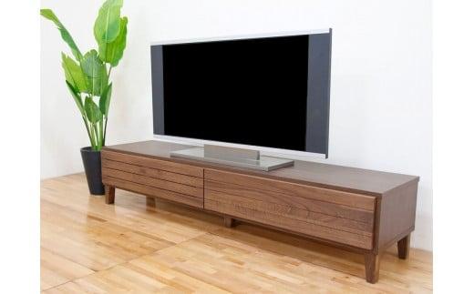 テレビ台 テレビボード 幅180 ウォールナット 無垢材 引き出し 収納 デッキ収納 TV台 ローボード 脚付き 大川家具 丸田木工 フェント