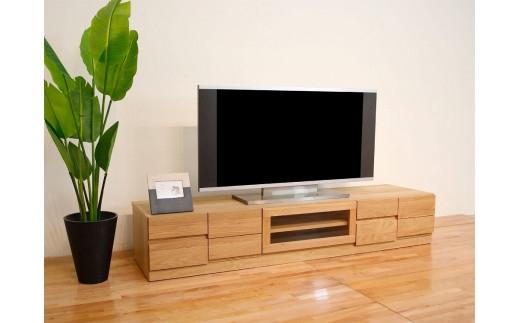 幅180テレビボード「ブロック」ホワイトオーク材【丸田木工】