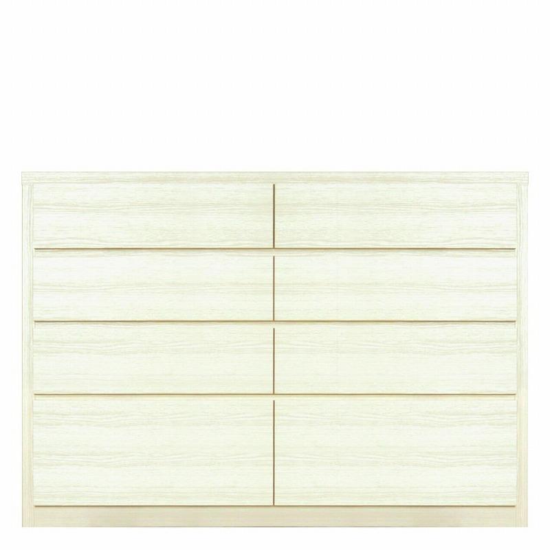 チェスト タンス 幅120 4段 奥行44 ホワイト色 桐たんす 箪笥 婚礼家具 衣類収納 完成品 大川家具 丸田木工 キューブ