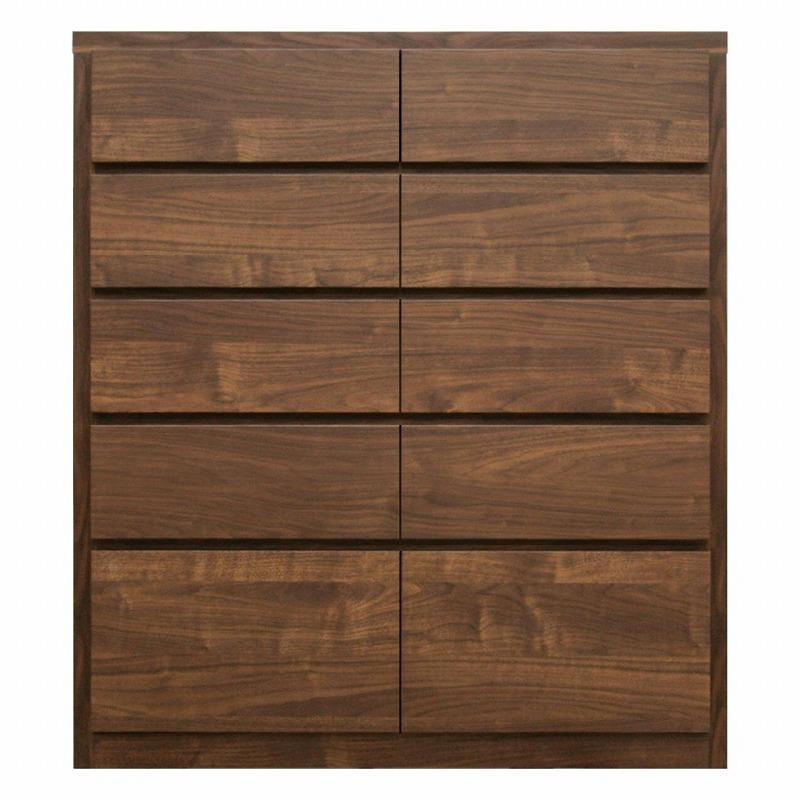 チェスト タンス 幅90 5段 奥行44 ウォールナット色 桐たんす 箪笥 婚礼家具 衣類収納 完成品 大川家具 丸田木工 キューブ