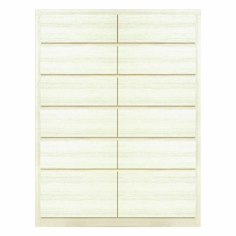 チェスト タンス 幅90 6段 奥行44 ホワイト色 桐たんす 箪笥 婚礼家具 衣類収納 完成品 大川家具 丸田木工 キューブ