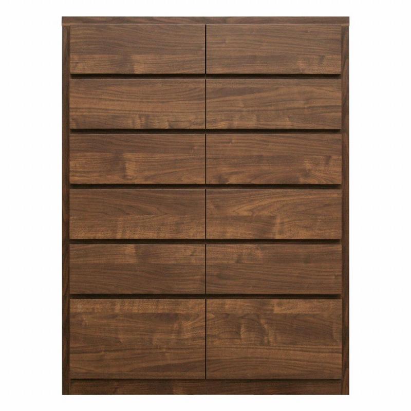 チェスト タンス 幅90 6段 奥行44 ウォールナット色 桐たんす 箪笥 婚礼家具 衣類収納 完成品 大川家具 丸田木工 キューブ