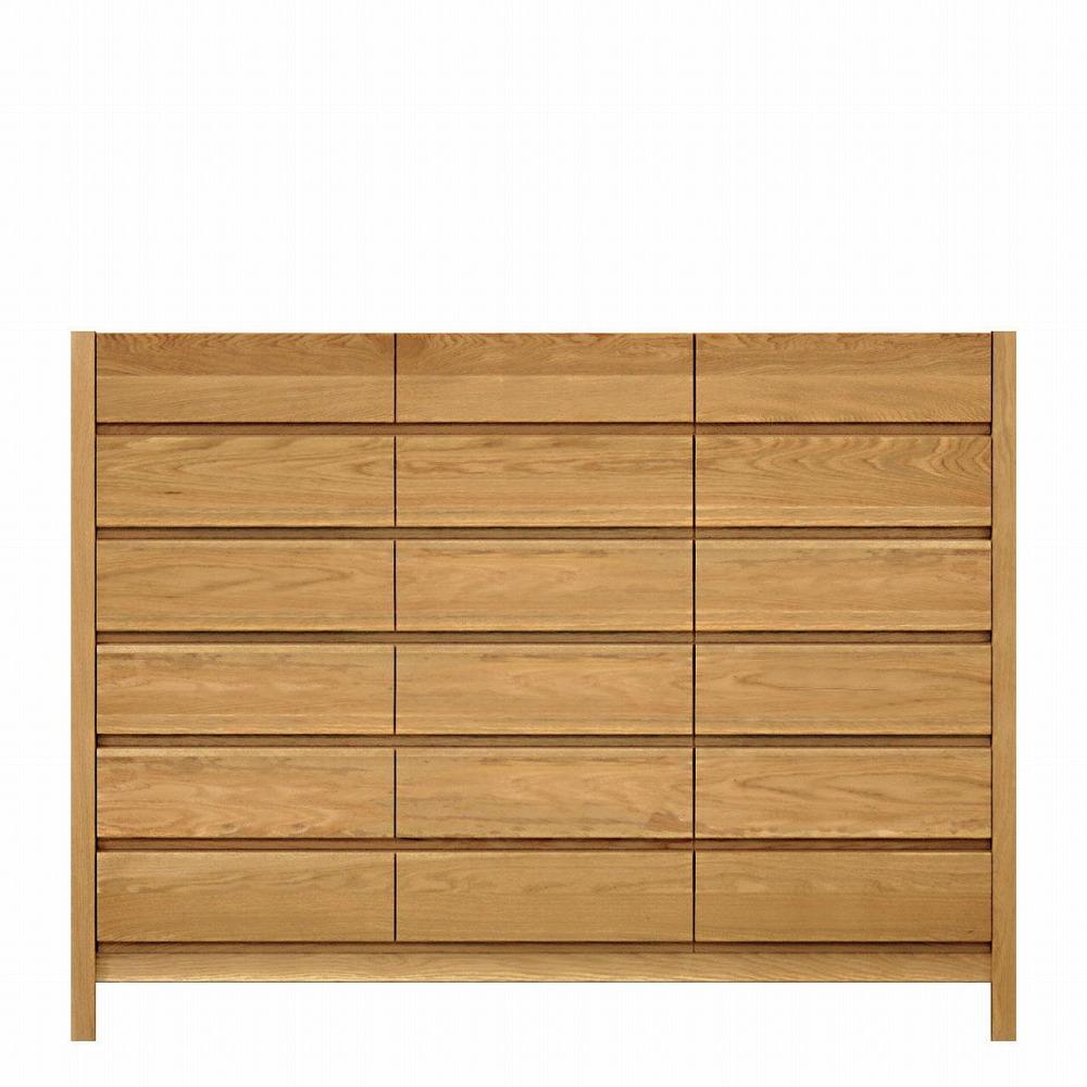 チェスト タンス 幅156 6段 奥行44 ホワイトオーク 無垢 桐たんす 箪笥 脚付き 木製 婚礼 衣類収納 大川家具 丸田木工 シーズ