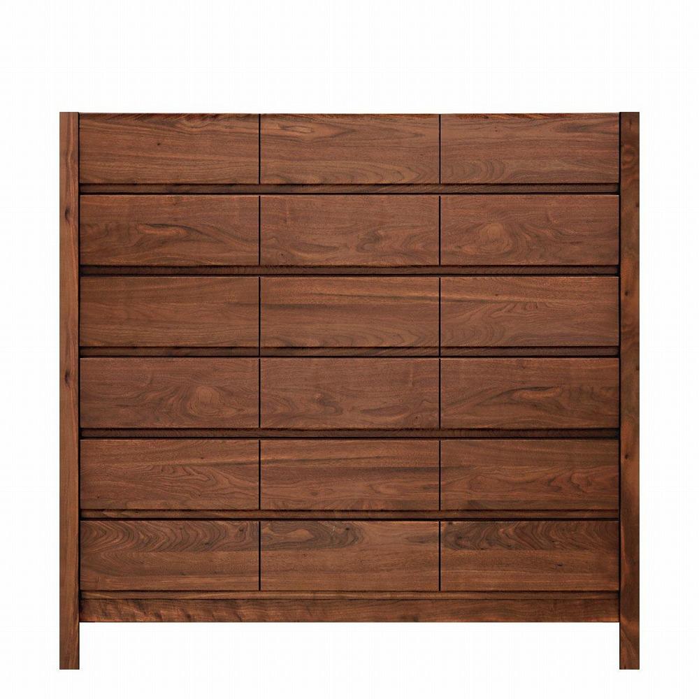 チェスト タンス 幅122 6段 奥行44 ウォールナット 無垢 桐たんす 箪笥 脚付き 木製 婚礼 衣類収納 大川家具 丸田木工 シーズ