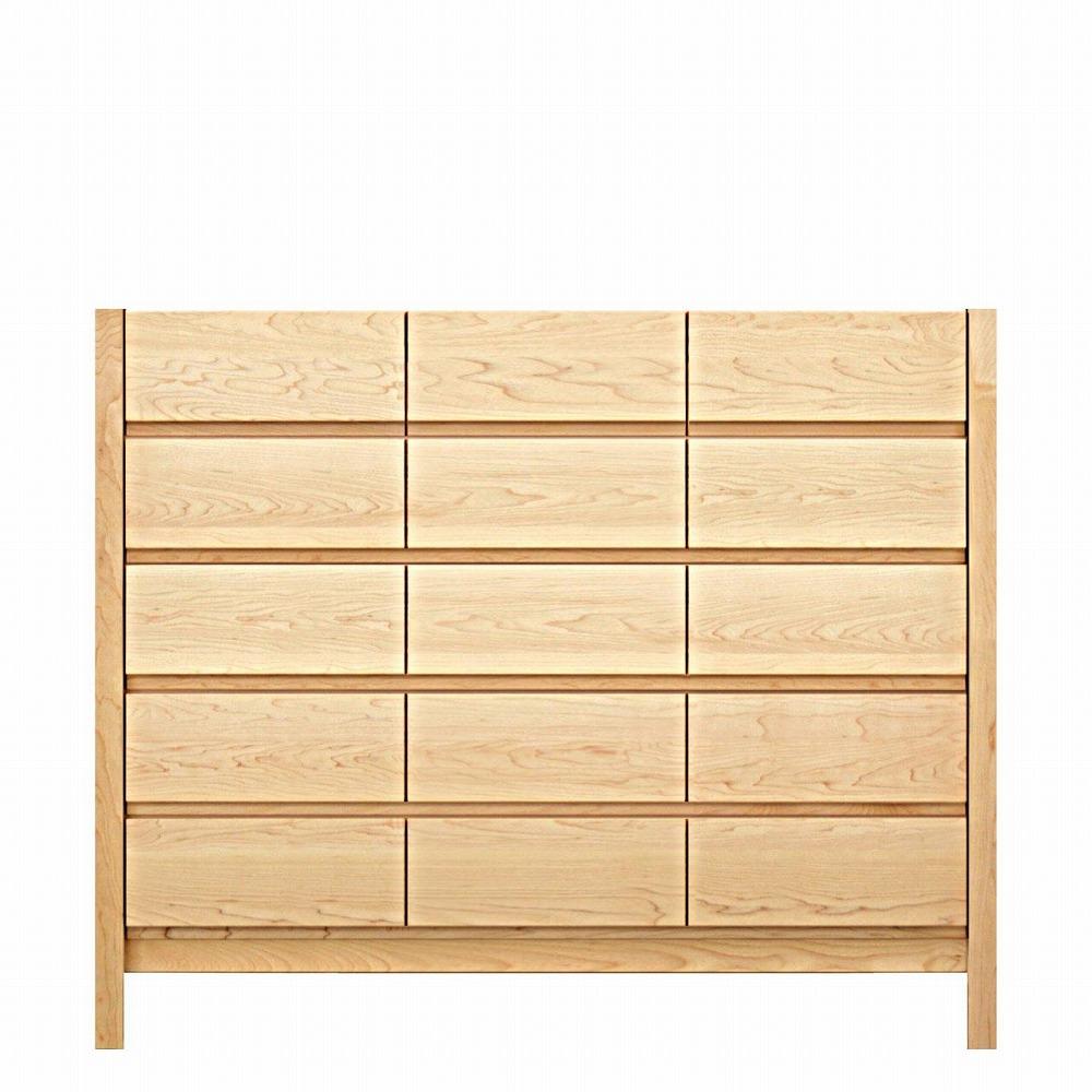 チェスト タンス 幅122 5段 奥行44 メープル 無垢 桐たんす 箪笥 脚付き 木製 婚礼 衣類収納 大川家具 丸田木工 シーズ