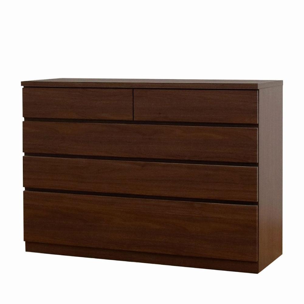 チェスト タンス 幅118 4段 奥行44 ウォールナット色 シルフ Sylph 桐たんす 箪笥 婚礼家具 衣類収納 大川家具【丸田木工】