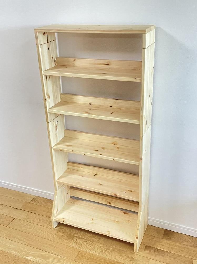 北欧パイン無垢　本棚（B５サイズ）　横幅81～90cm