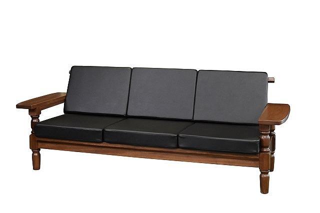 アーバンソファ3P：ウォールナット色