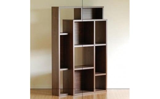 フレーム（ロータイプ）オープンシェルフL ダークブラウン 幅 85 高さ135 間仕切り収納