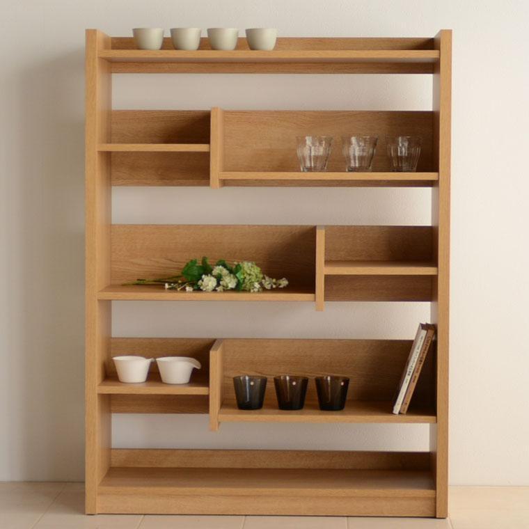 LANE(レーン) シェルフ80L オーク 幅80 高さ120 ロータイプ 多目的ラック