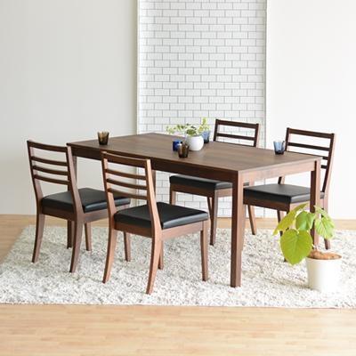 DT01 ウレタン DCゴーダ オールマイティブラック ウォールナット 5点 ダイニングセット