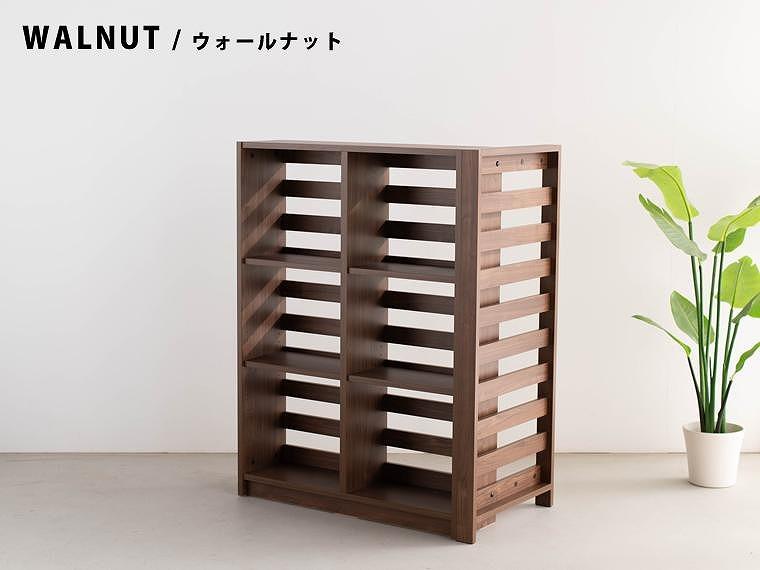 エルブロック パーティションシェルフLa ウォールナット 幅96 奥行き25 高さ124