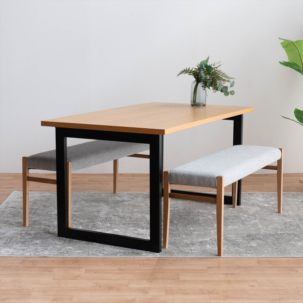 DT02 BC01 3点 ダイニングセット オーク アネルカグレー テーブル ベンチ