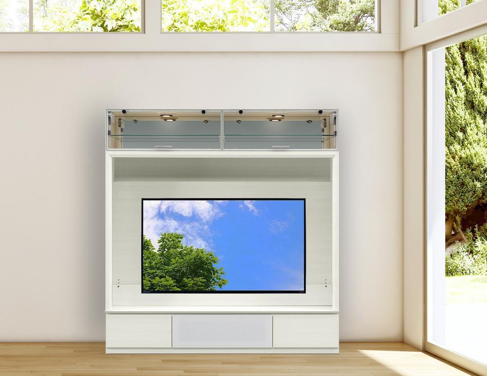 ヴァイス 幅180cm 壁面収納 テレビボード テレビ台 リビング収納 ガラス棚 高級 大川家具 LEDライト【開梱設置】