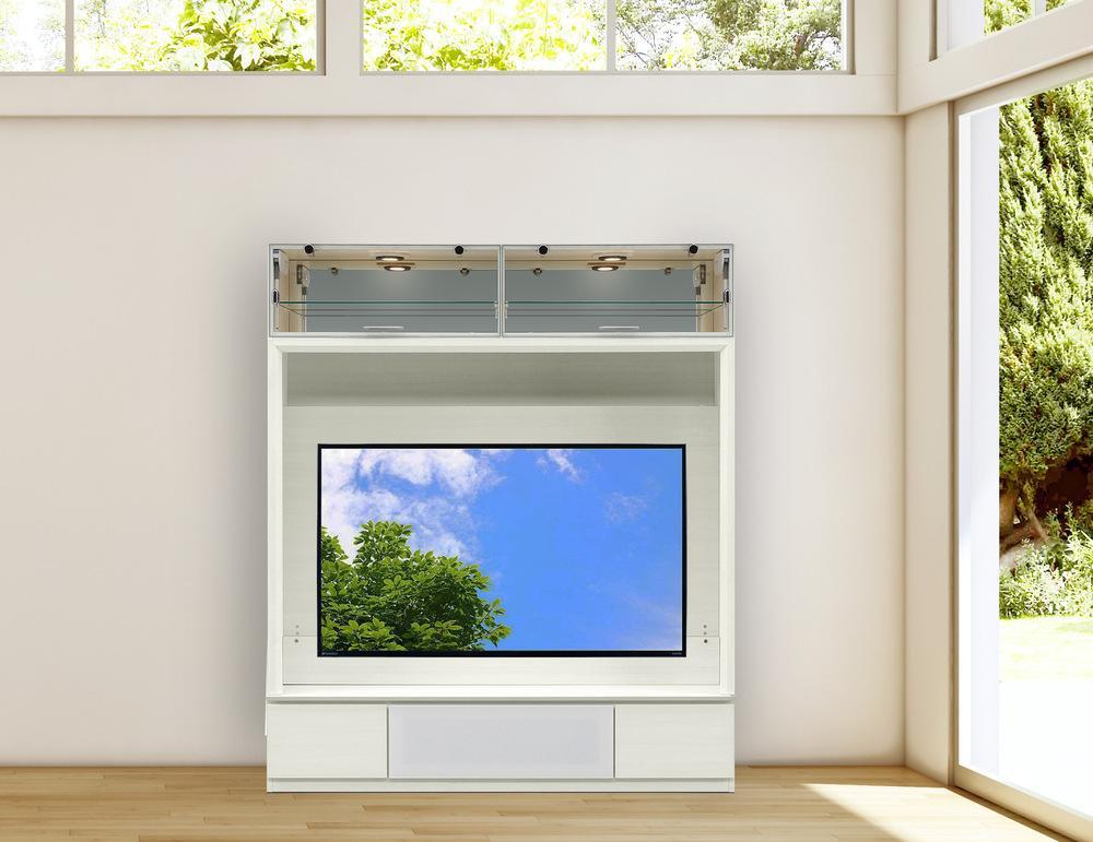 ヴァイス 幅160cm テレビボード 壁面収納 テレビ台 リビング収納 ガラス棚 高級 大川家具 LEDライト【開梱設置】