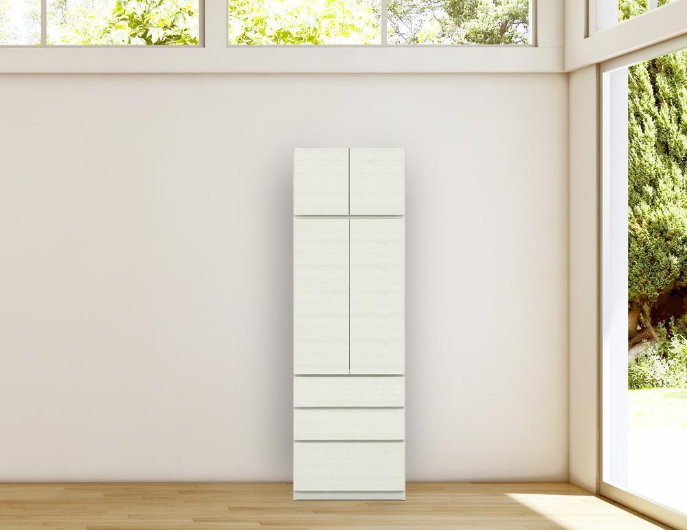 ヴァイス 幅60cm 板戸キャビネット リビングキャビネット 壁面収納 リビング収納 ガラス棚 高級 大川家具【開梱設置】