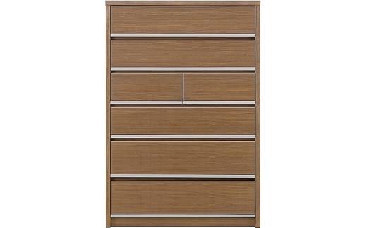 大川家具 チェスト 幅90cm ハイタイプ 引出し 6段 シンプル ウォールナット