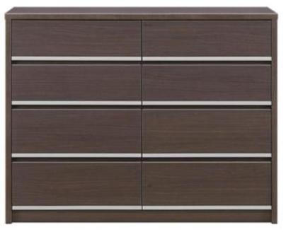 大川家具 チェスト 幅120cm ロータイプ 引出し 4段 シンプル ダークブラウン