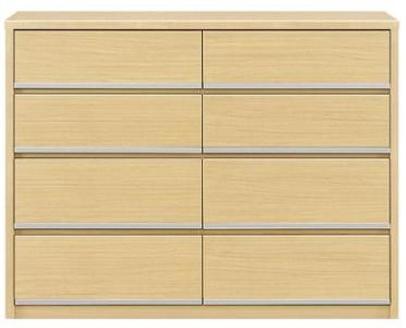 大川家具 チェスト 幅120cm ロータイプ 引出し 4段 シンプル ナチュラル