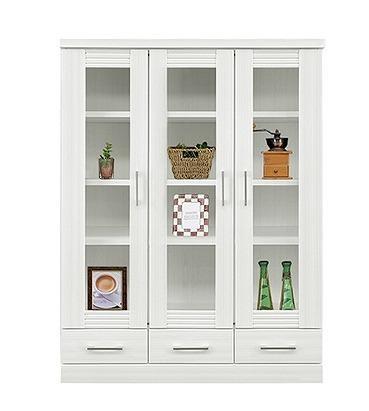 家具 本棚 書棚 幅90cm モダンデザイン ミドル 低め【ホワイト】