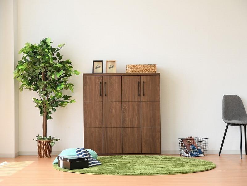 家具 靴 収納 玄関収納 幅105cm シューズボックス ラック 高さ 低め ロータイプ【ブラウン】