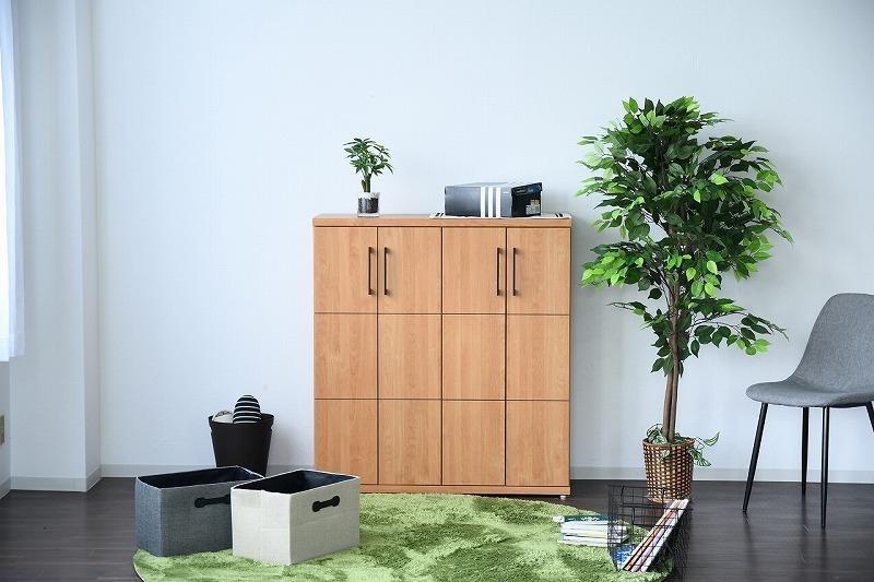 家具 靴 収納 玄関収納 幅105cm シューズボックス ラック 高さ 低め ロータイプ【ナチュラル】