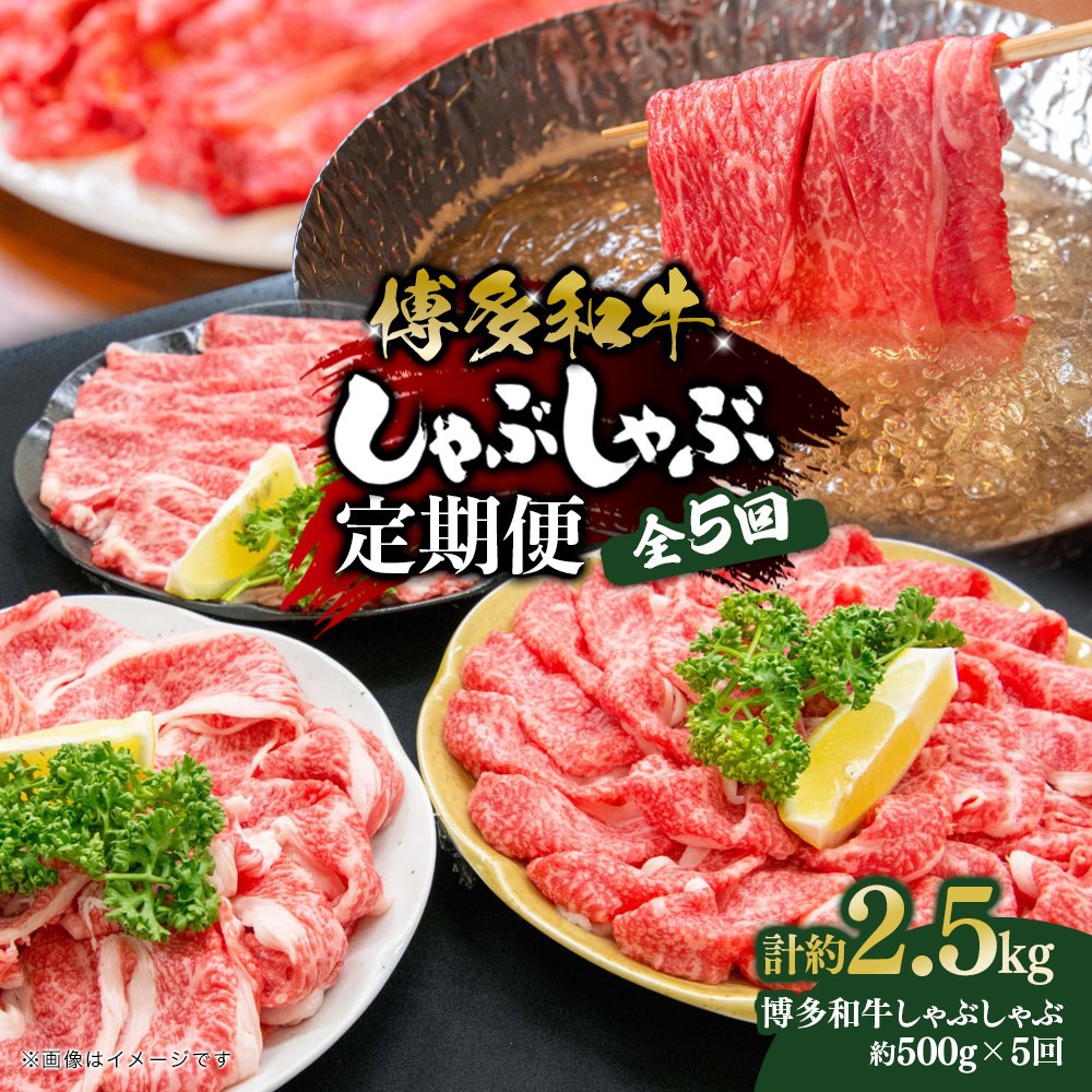 博多和牛 しゃぶしゃぶ 定期便全5回(約500g×5回)