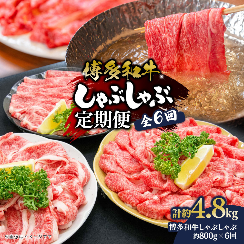 博多和牛 しゃぶしゃぶ 定期便全6回(約800g×6回)