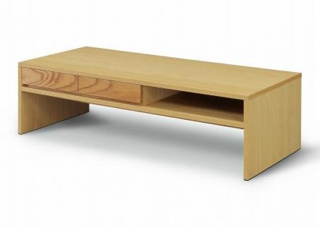 【大川家具】 開梱設置 125cm リビング テーブル ホワイトオーク センダン材 国産材 キルト