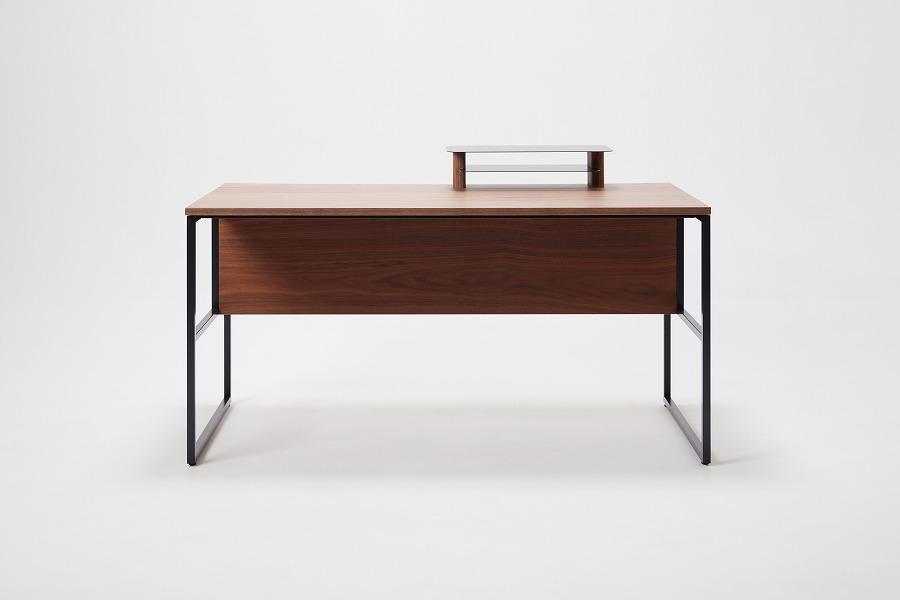 パソコンデスク リモートワーク ウォールナット 140 ミニシェルフ付 WAAKstation2WN 1407 minishelf