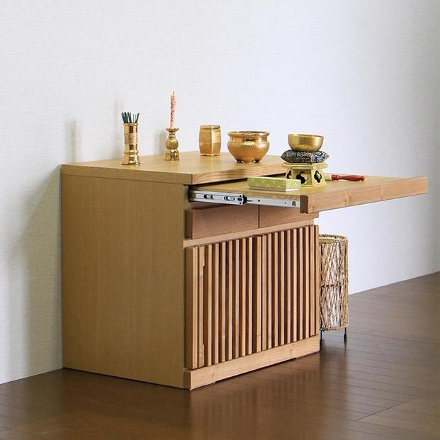 仏壇台 仏壇下台 お仏壇 大川家具 完成品 60cm 幅60cm ミニ仏壇 小型仏壇 日本製 AKBU-02-60L ナチュラル